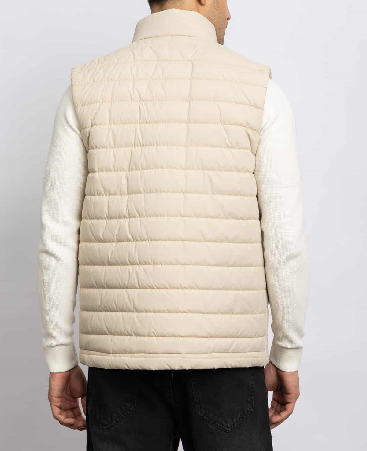 CASUAL HALF NECK VEST – Beige