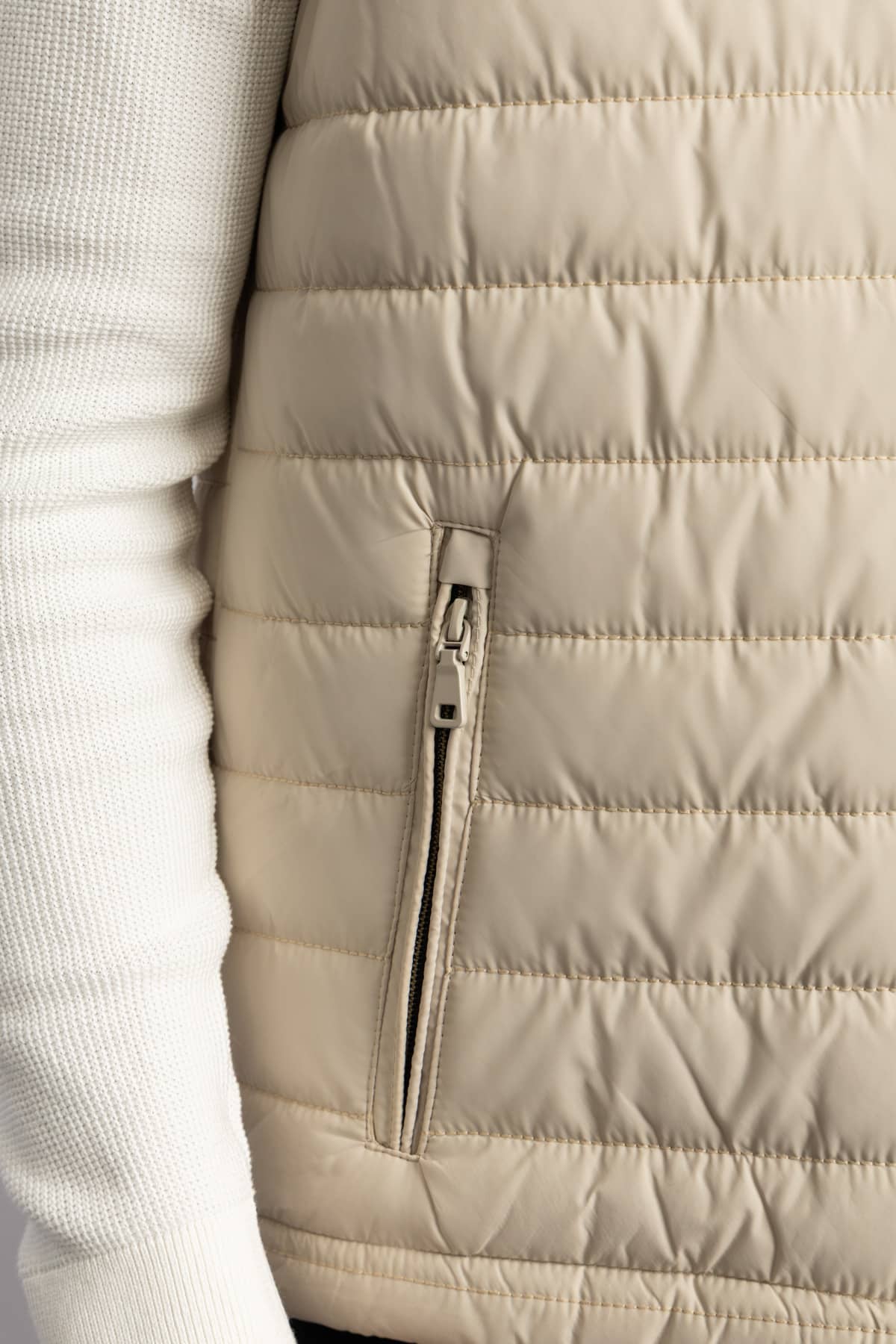 CASUAL HALF NECK VEST – Beige