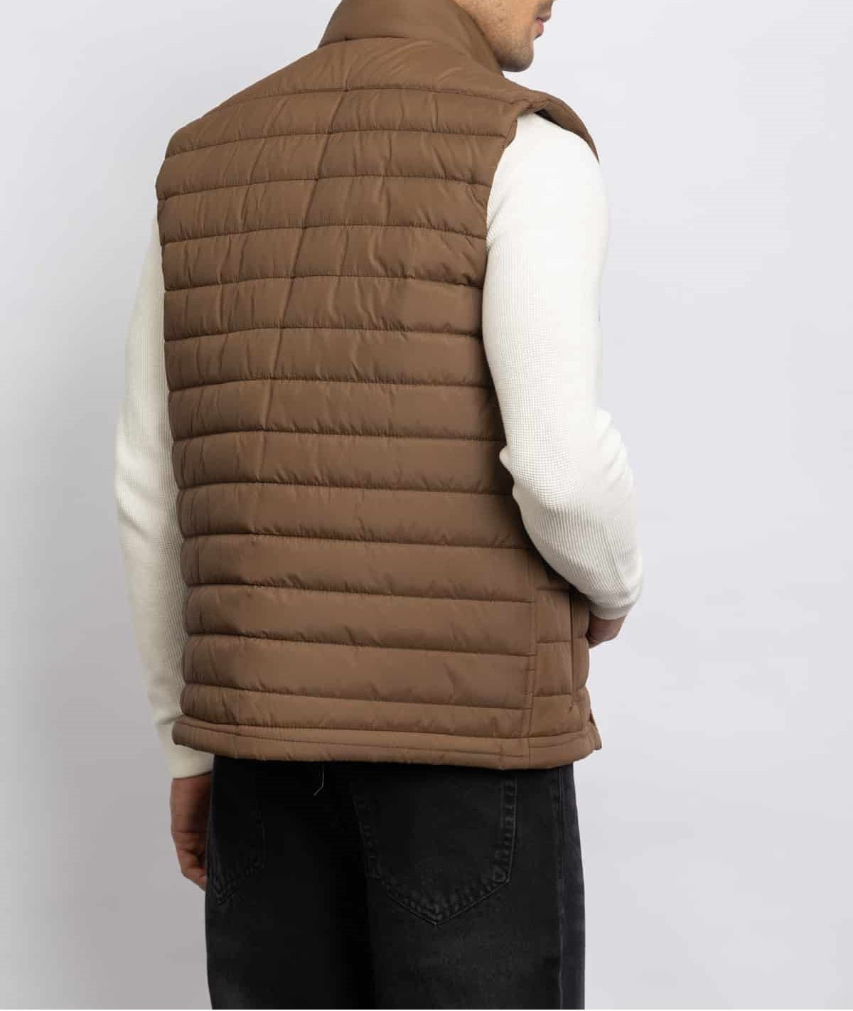 CASUAL HALF NECK VEST – BROWN