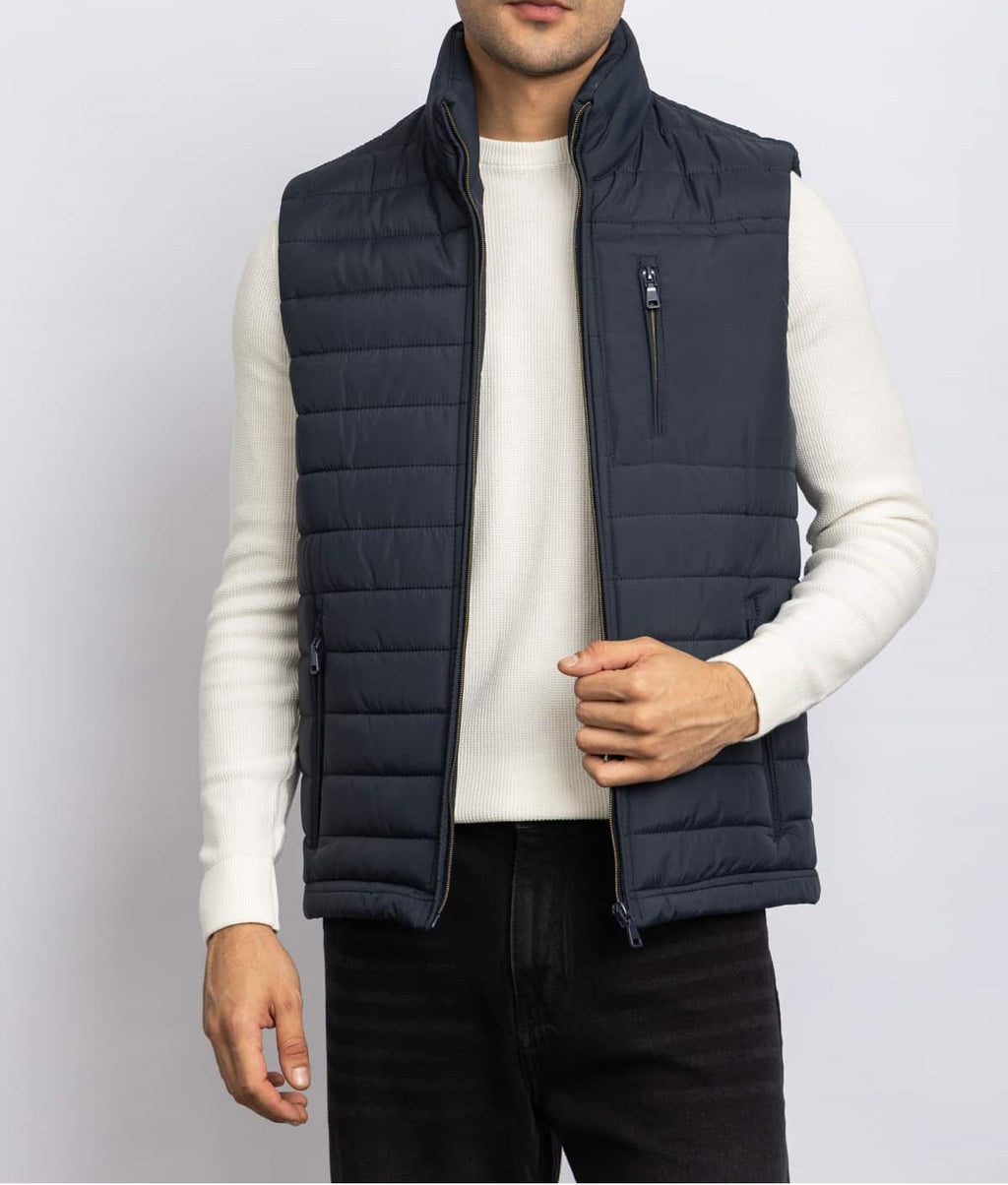 CASUAL HALF NECK VEST – Navy