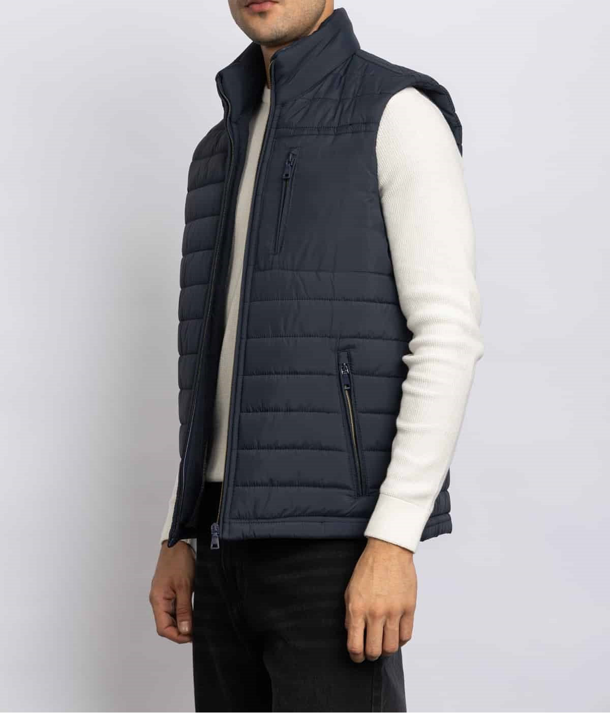 CASUAL HALF NECK VEST – Navy