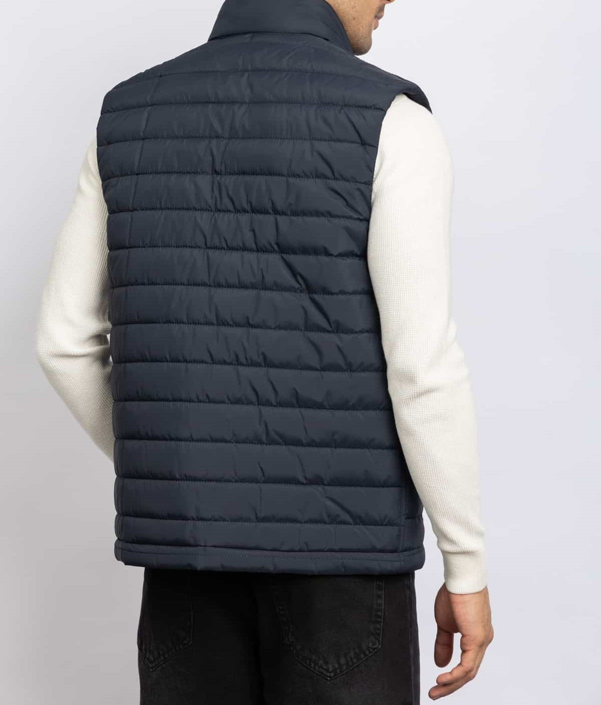 CASUAL HALF NECK VEST – Navy