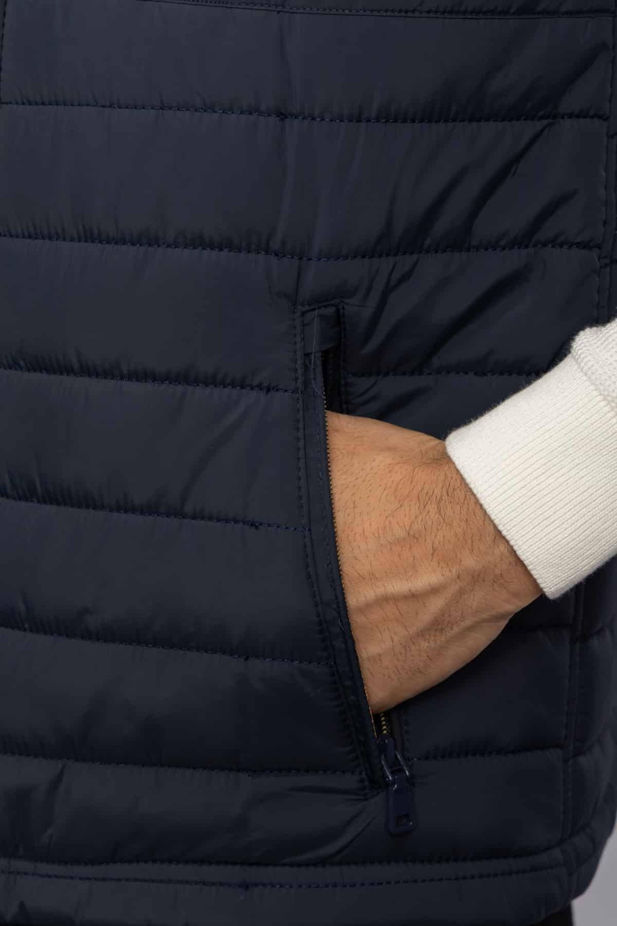 CASUAL HALF NECK VEST – Navy