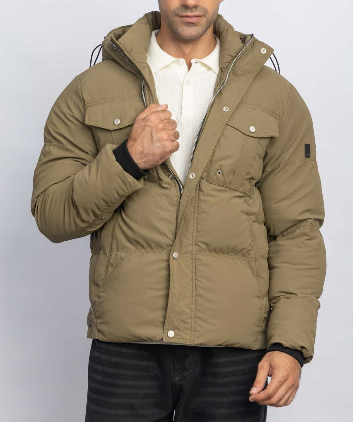 HOODED CASUAL JACKET – OLIVE
