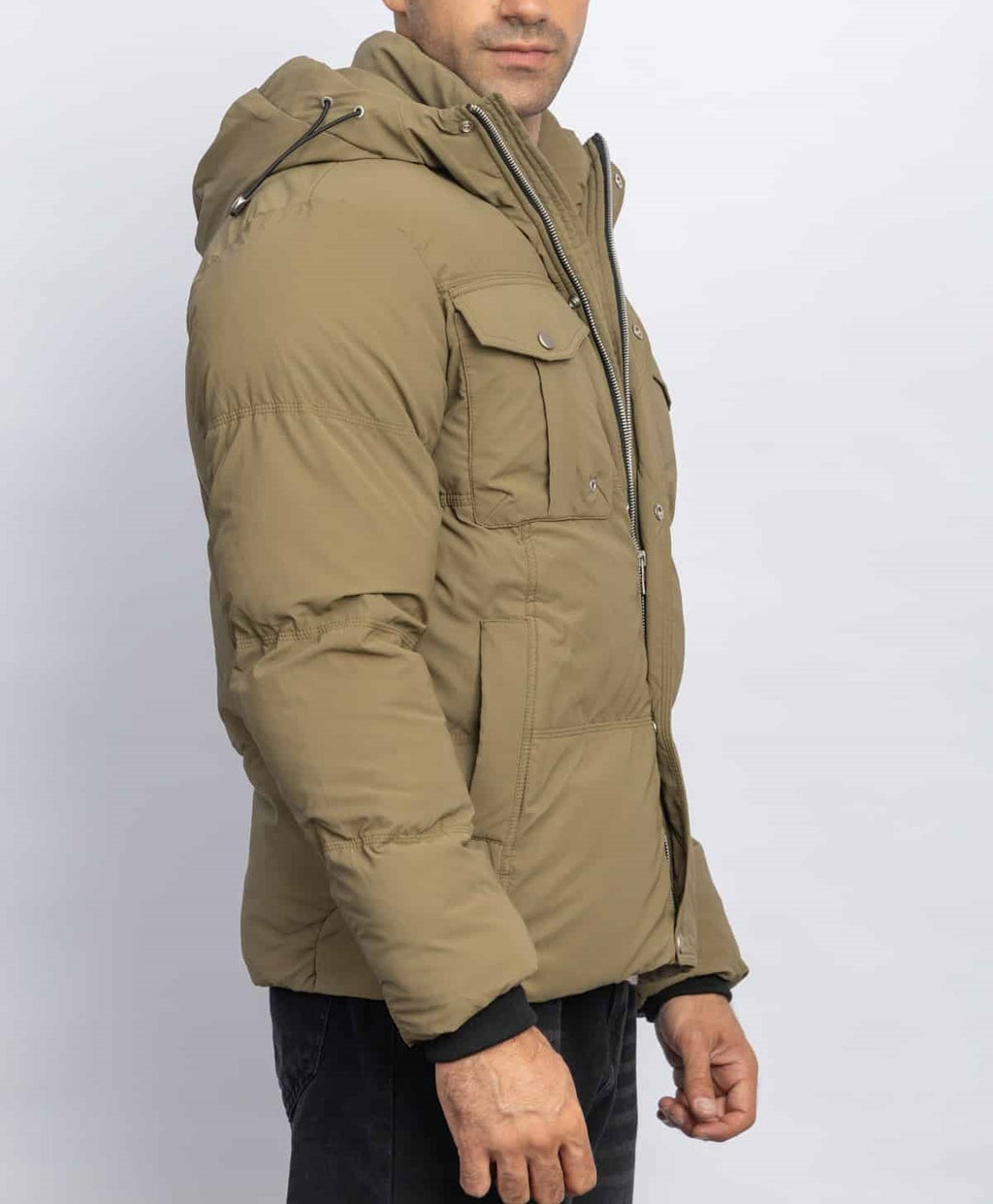 HOODED CASUAL JACKET – OLIVE