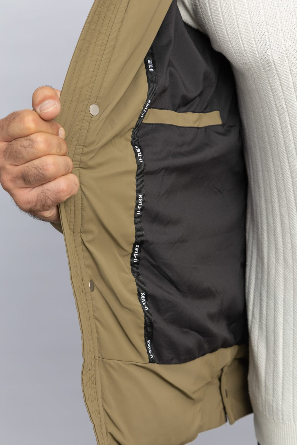 HOODED CASUAL JACKET – OLIVE